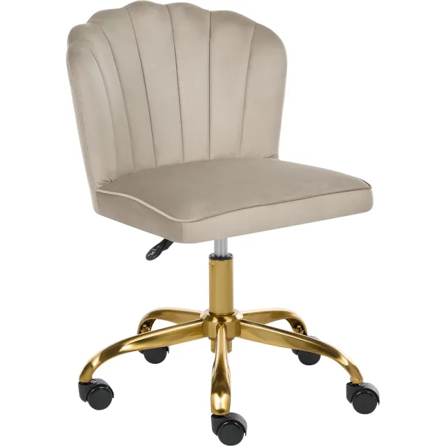 Beliani VALTICELLO - Bureaustoel - Taupe - Fluweel Beige