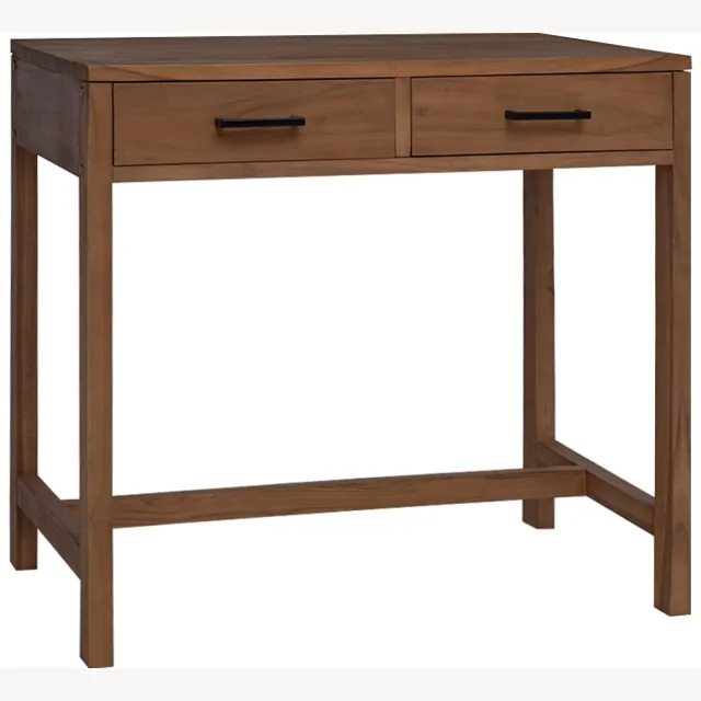 vidaXL Bureau met lades Naturel Massief Teakhout 80 x 50 x 75 cm, foto 2