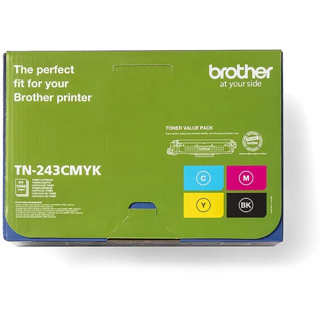 Brother toner, 1.000 pagina's, OEM TN-243CMYK, 4 kleuren Zwart