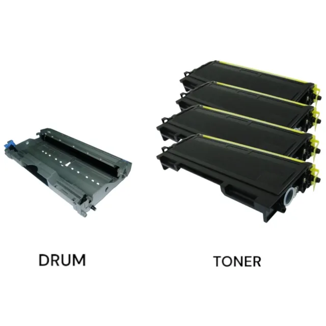 KATRIZ huismerk toner 1x Drum2000/2005 +4x Toner TN2000/TN2005 Geschikt voor Brother DCP 7020/7010/7025/ FAX 2820/2920/ HL 2030/2040/2070N/2045/2075N / MFC 7220/7225N/7420/7820N / Brother HL-2035 / HL-2035R / HL-2037 5x Zwart