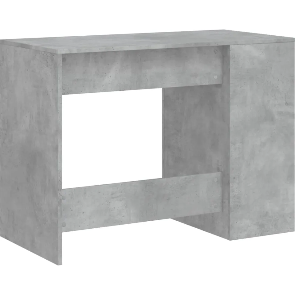 vidaXL Bureau 102x50x75 cm bewerkt hout betongrijs grijs, foto 4