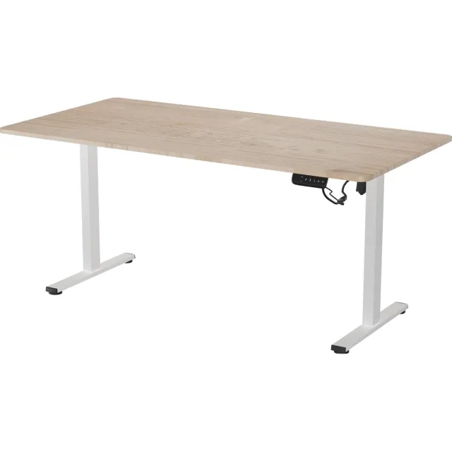 Vestland Zit-sta Bureau Elektrisch In Hoogte Verstelbaar - Conform ARBO-norm - 160 x 80 CM - Dubbele Motor - Eiken Wit