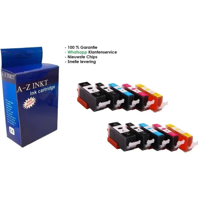 AtotZinkt Huismerk voor Canon PGI-570XL / CLI-571XL | Multipack van 10 Cartridges Pixma MG5700, MG5750, MG5751, MG5752, MG5753, MG6800, MG6850, MG6852, MG6853, MG7750, MG7751, TS5050, TS5051, TS5053, TS5055, TS6050, TS8050, TS9050