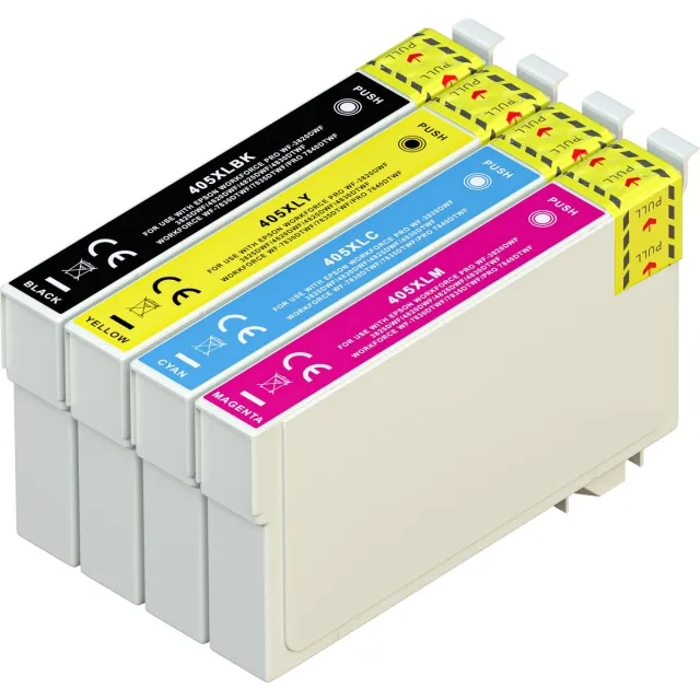 Boxstuff Inktcartridge geschikt voor Epson 405XL / 405 - Multipack - Inclusief Chip - Geschikt voor Epson WorkForce WF-7830DTWF / WF-7840DTWF / WF-3820DWF / WF-4820DWF Zwart en Kleur