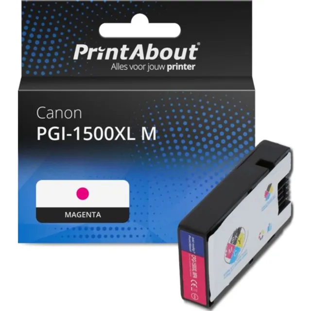 PrintAbout huismerk Inktcartridge PGI-1500XL M Magenta Hoge capaciteit geschikt voor Canon