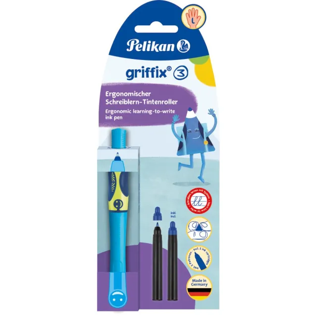 Pelikan Griffix roller, op blister, voor linkshandigen, blauw - groen