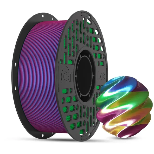 Geeetech 4-Kleuren Silk PLA Filament 1KG – Paars, Blauw, Groen & Goud – Multicolor Gradient – 1.75mm 3D Printer Filament