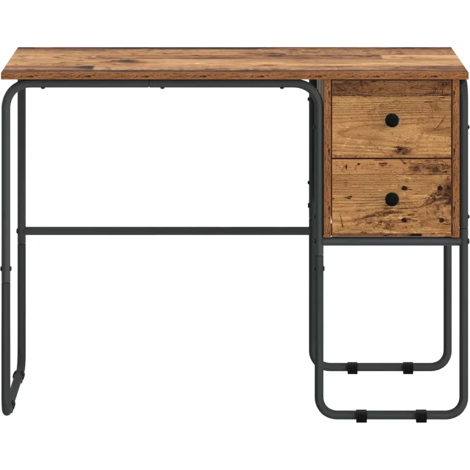 vidaXL Bureau met opbergruimte Oud hout 100 x 50 x 75 cm bruin, foto 4