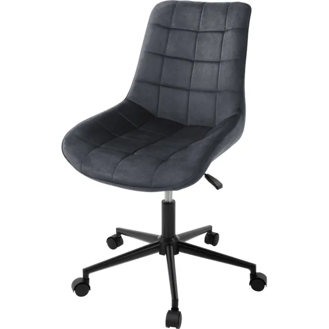 ml-design bureaustoel,grijs, fluwelen zitting, metalen frame,gestoffeerde stoel met rugleuning,in hoogte verstelbaar, 360° draaibare stoel met 5 wielen,ergonomische bureaustoel voor thuiskantoor &