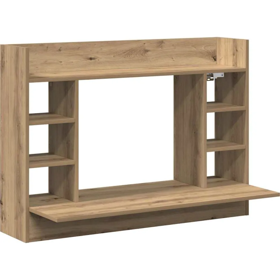 vidaXL Aan de muur bevestigd bureau artisanaal eikenkleurig, foto 3