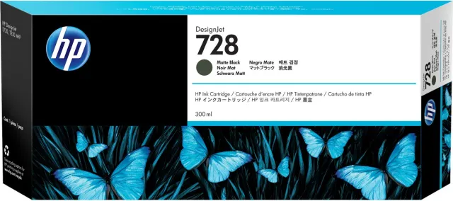 HP Original Ink Cartridge HP 728 Black Zwart
