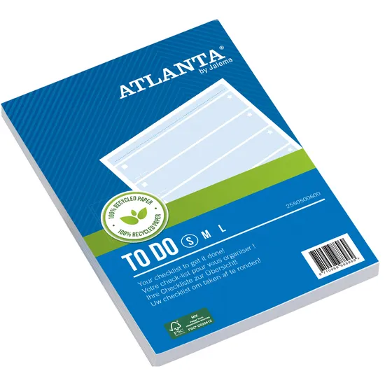 Djois Things to do Djois Atlanta recycled papier Blok 148x105mm 100vel 70gr blauw