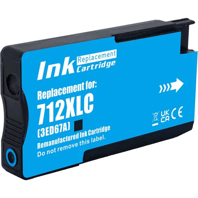 Inktkenners Inktcartridges Geschikt voor HP 712 - Cyaan - Geschikt voor HP DesignJet T210 - T230 - T250 - T630 - T650 Studio Cyaan (29ml)