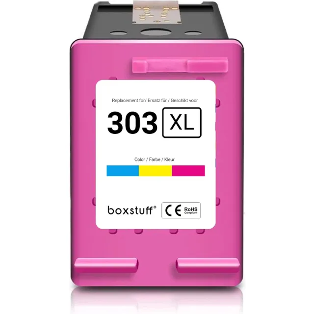 Boxstuff Inkt geschikt voor 303 XL - (T6N03AE) Compatibel met HP 303 / 303XL - Inkt Cartridge Kleur voor HP Deskjet / 1000 / 1010 / 1011 / 1015 / 1050 / 1051 / 1055 / 1056 / 1510 / 1512 / Envy Photo 6220 / 6230 / 7130 / 7134 Printer - Pack Kleur