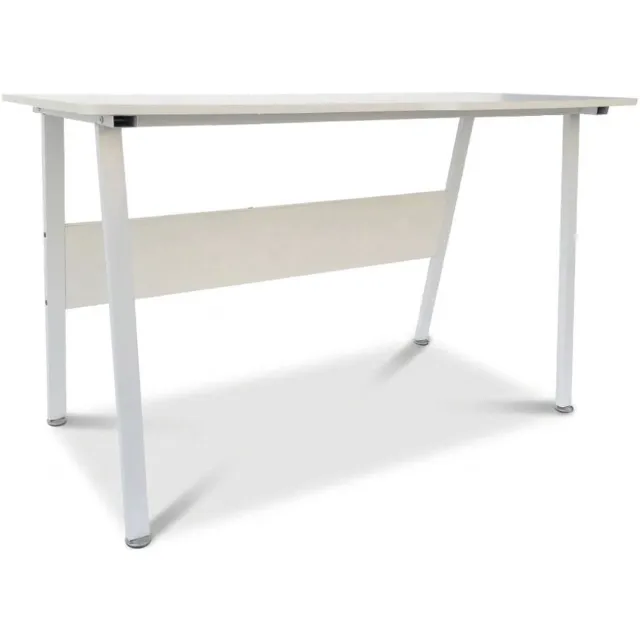 VDD Computertafel bureau Stoer - industrieel modern - 130 cm breed - wit frame wit tafelblad - Bureau - Thuiswerkplek - Computermeubel