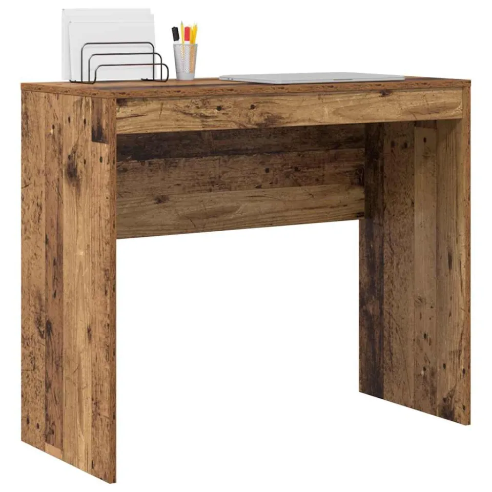vidaXL Bureau Oudhout 90 x 40 x 76 cm bruin, foto 3