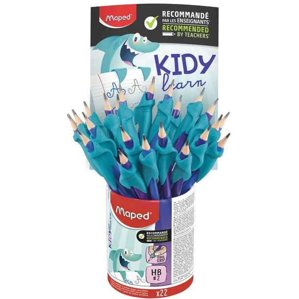 Maped Potlood Maped Kidy Learn met gomtop en vingerhulp blauw