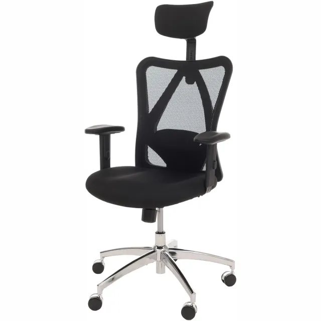 MCW Bureaustoel MCW-O64, bureaustoel, ergonomisch, verstelbare lendensteun armleuning ~ zwart