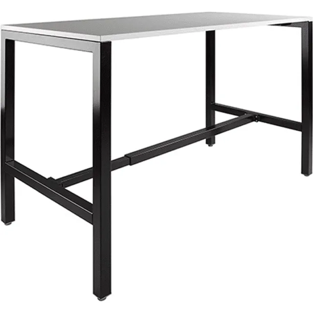 DOMINOBAS Sta Bureau - Domino Basic Sta Bureau 160 x 80 cm., logan wit frame bruin