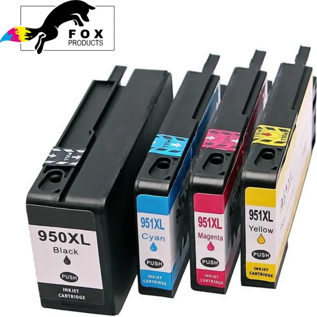 FoxProducts HP 950XL 951XL 950 951 XL - cartridges - 4stuks geschikt voor HP OfficeJet Pro 251dw 276dw 8100 8600 8610 8615 8616 8620 8625 8630 8640 8660 Cyan, Magenta, Yellow, Black