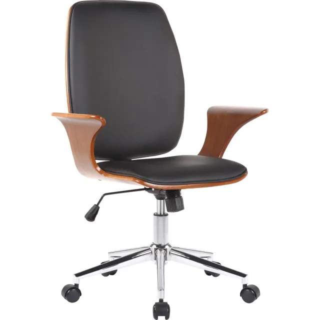 CLP Burbank Bureaustoel walnoot/zwart Imitatieleer