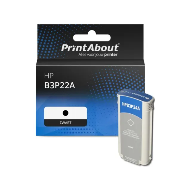 PrintAbout huismerk Inktcartridge B3P22A (727) Zwart Hoge capaciteit Geschikt voor HP