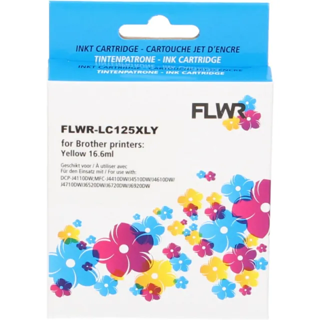 FLWR Cartridges / Brother LC-125XLY / geel / Geschikt voor Brother