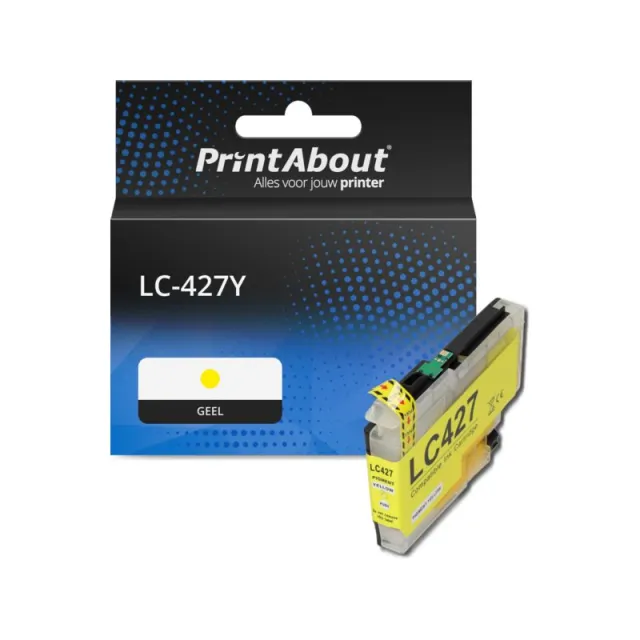 PrintAbout huismerk Inktcartridge LC-427Y Geel Geschikt voor Brother