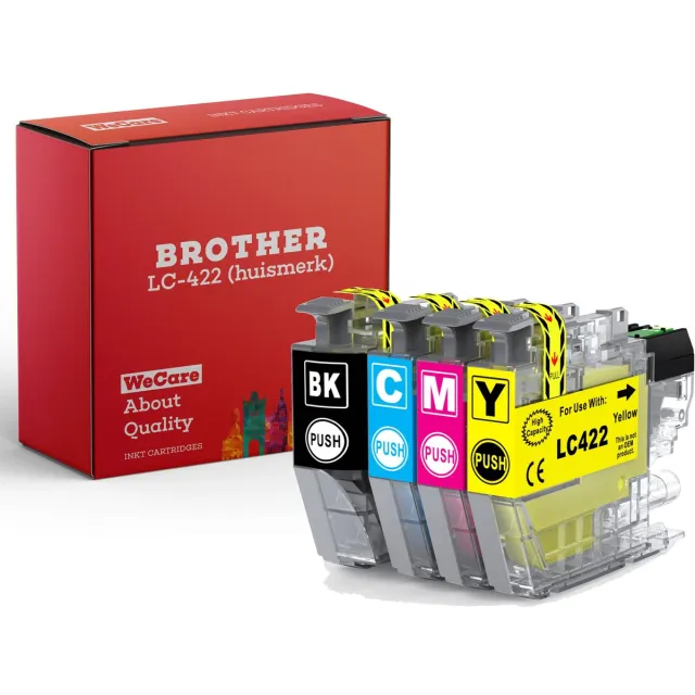 WeCare 4-pack | Geschikt voor Brother LC422 XL inktcartridges - MFC - J5340DW - J5345DW - J5740DW - J6540DW - J6940DW Multipack 4 cartridges