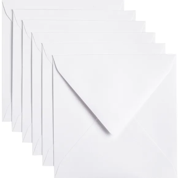 Papicolor Envelop Papicolor 140x140mm kraft wit pak à 6 stuks