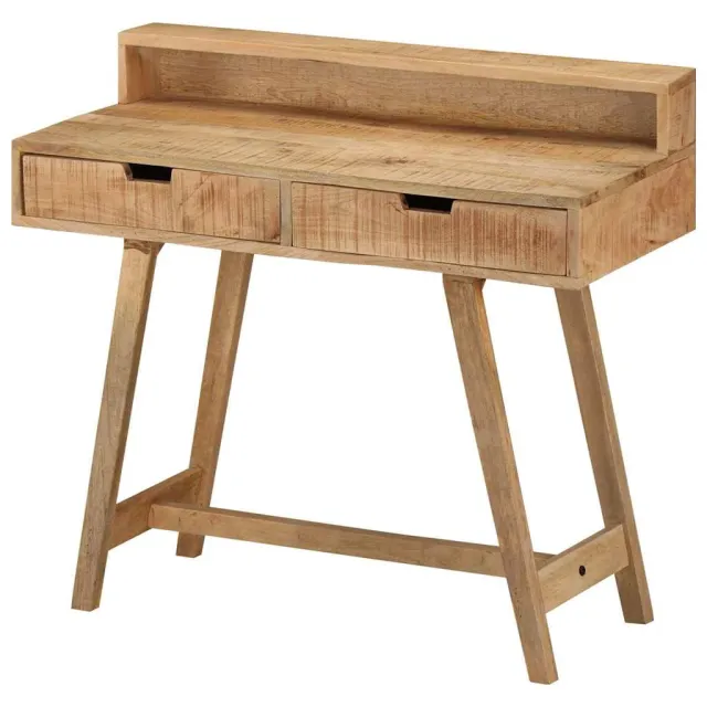 vidaXL Bureau 100x45x90 cm massief ruw mangohout Bruin