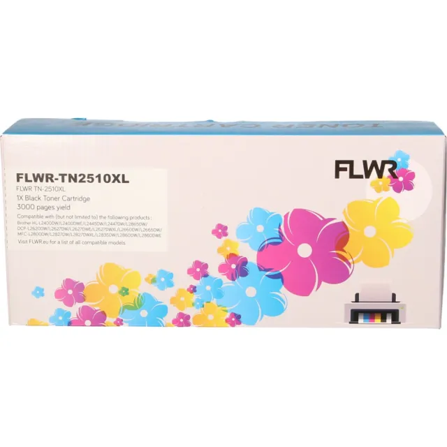 FLWR toner voor Brother TN-2510 XL Zwart - Huismerk Brother TN-2510 inkt - (Zwart - hoge capaciteit) - voor Brother MFC‑L2800DW - DCP‑L2627DWE - HL‑L2445DW - HL‑L2400DWE - DCP‑L2510D