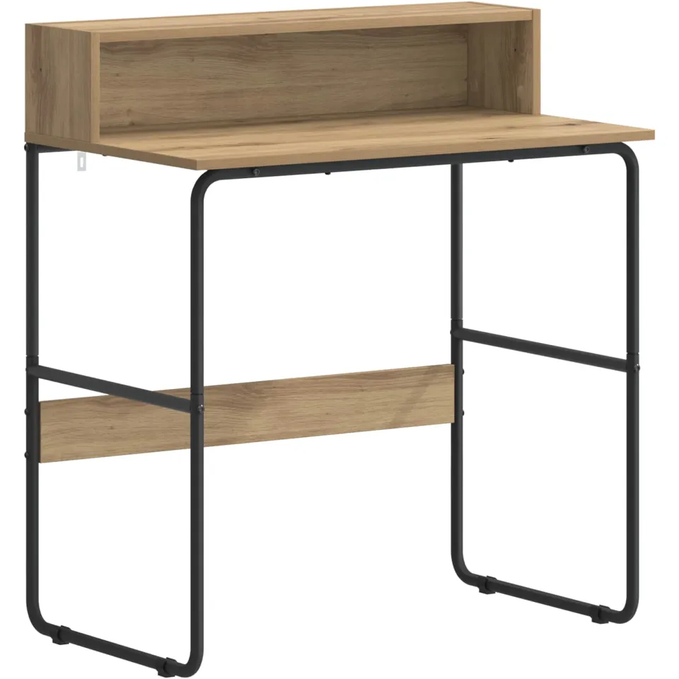 vidaXL Bureau met opbergruimte Artisanaal eiken 80 x 50 x 91 cm, foto 3