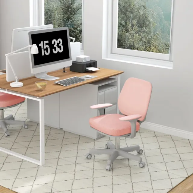 MODENUIT Bureaustoel 55 x 48 x 82,5-94,5 cm - Ergonomisch, Draaibaar En Hoogteverstelbaar - Werkplek - Polyester Roze