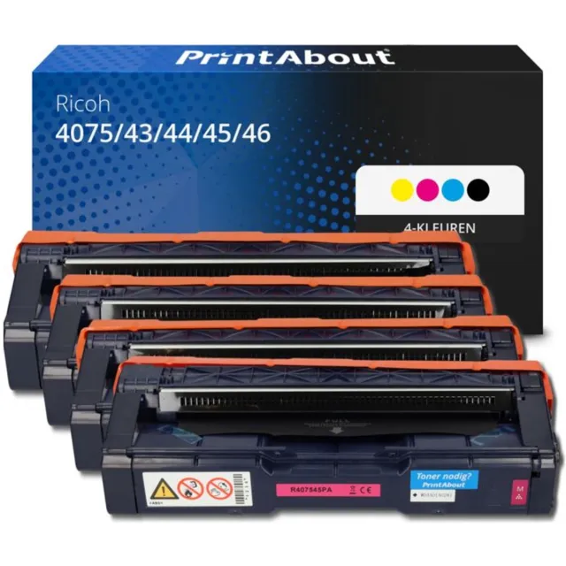 PrintAbout Huismerk Ricoh 4075/43/44/45/46 (SP C250E) Toner 4-kleuren Voordeelbundel