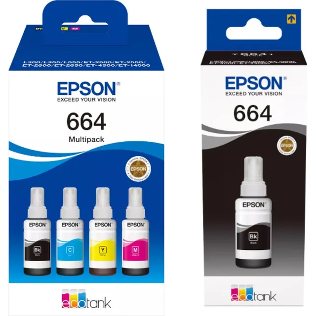 Epson 664 - Inktcartridge - Multipak + Zwart Zwart 2x