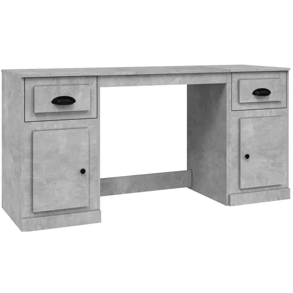 vidaXL Bureau met kast bewerkt hout betongrijs
