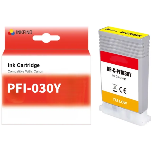 INKFIND PFI-030 Geel Inktcartridge compatibel met Canon PFI-030 - 1-pack Geel*1 Geel x1