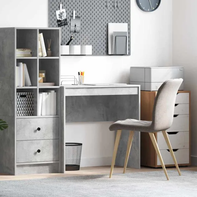vidaXL Bureau Beton Grijs 80 x 40 x 76 cm, foto 2