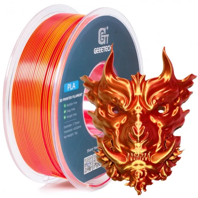 Geeetech PLA Silk Dual Color Gold and Red (1.75mm - 1kg) Goud