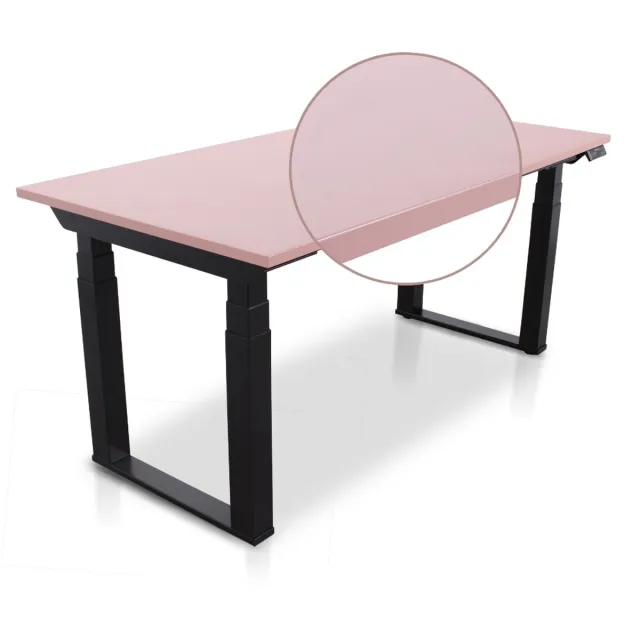 Multi Ratio Lineaflex MRC SOLID Zit-Sta Bureau – Elektrisch Verstelbaar – 160x80 cm – Blad Dusty Rose – Zwart Frame – ARBO Norm NEN-EN 527 – Met memorybediening – 200 KG Draagvermogen – 130 cm Hoog