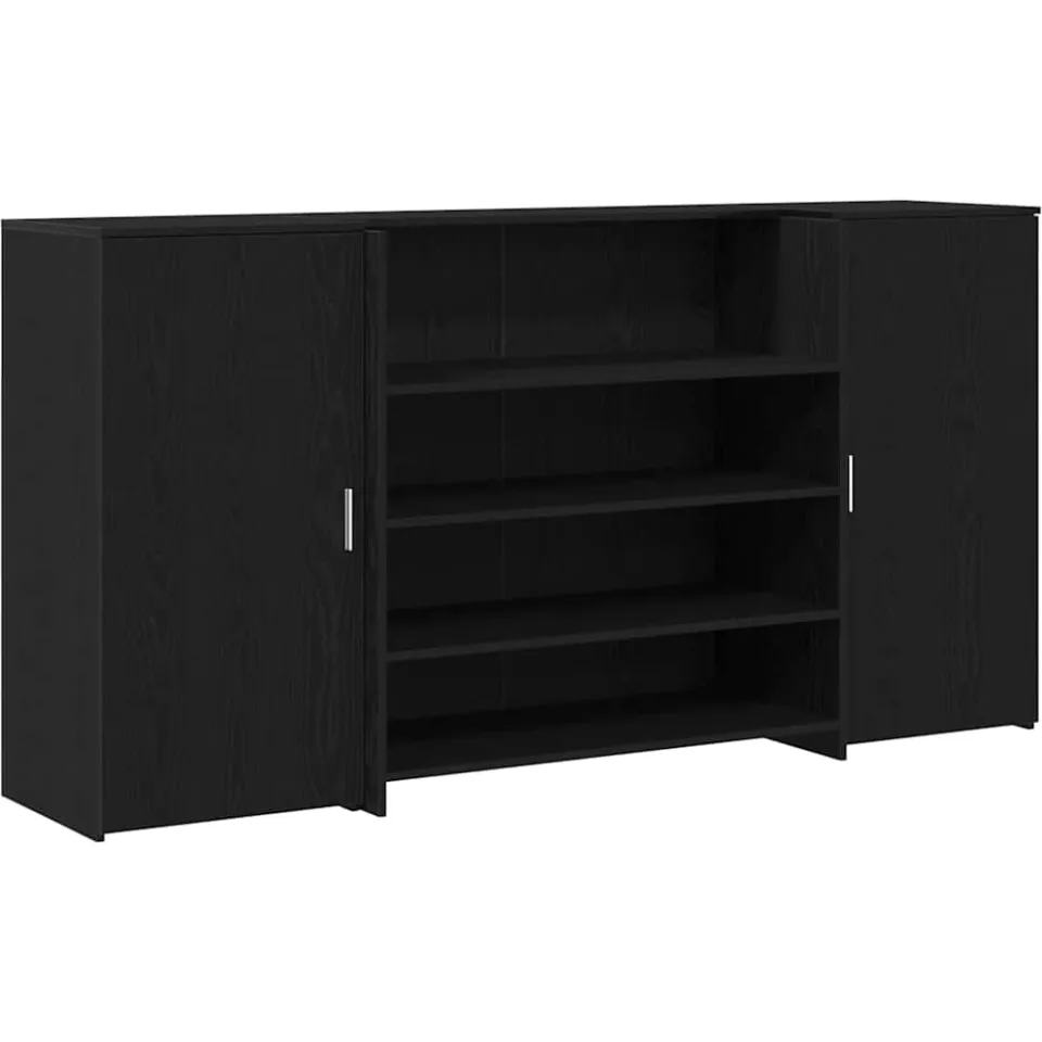 vidaXL Receptiebalie zwart eiken 200x50x103,5 cm bewerkt hout, foto 3