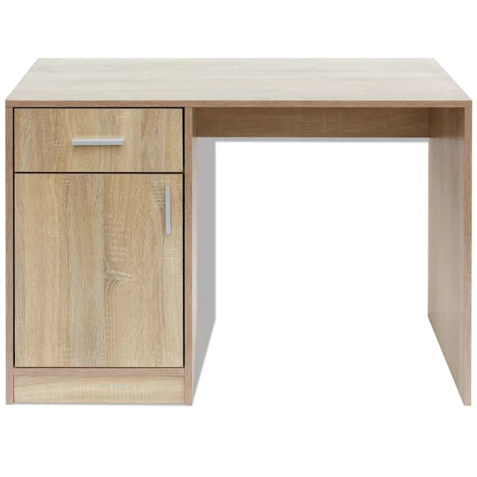vidaXL Bureau met lade en kastje 100x40x73 cm eiken Bruin