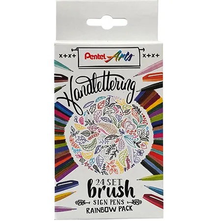 Brushpen Pentel Sign SES15C Rainbow assorti 24 stuks