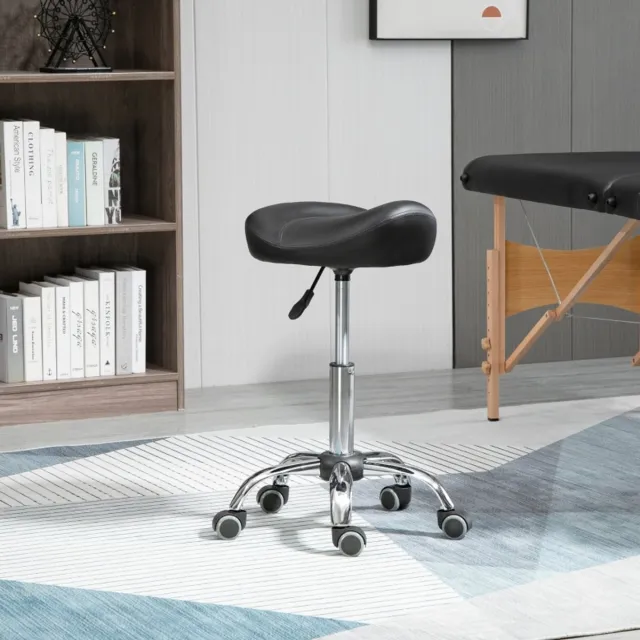 MODENUIT Rolkruk 48 x 48 x 54-69 cm - Hoogteverstelbaar en Draaibaar - Voor Salon en Massage - Kunstleer - Zwart