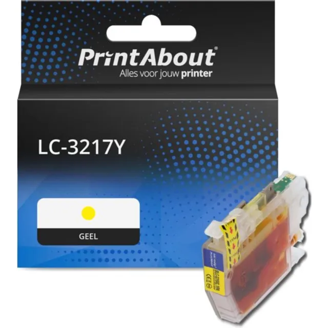 PrintAbout Huismerk Brother LC-3217Y Inktcartridge Geel Hoge capaciteit
