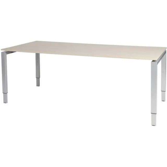 Schaffenburg Verstelbaar Bureau - Domino 200x90 Eiken - alu frame Aluminium (RAL9006)/Lindberg eiken