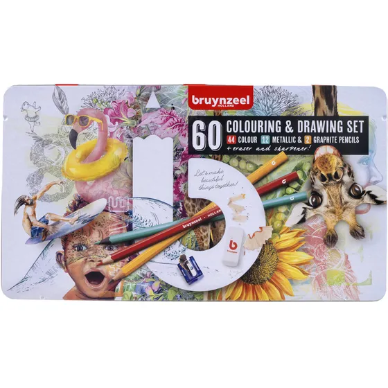 Bruynzeel Tekenset Bruynzeel Creatives creatieve kunstenaars blik à 60 delen