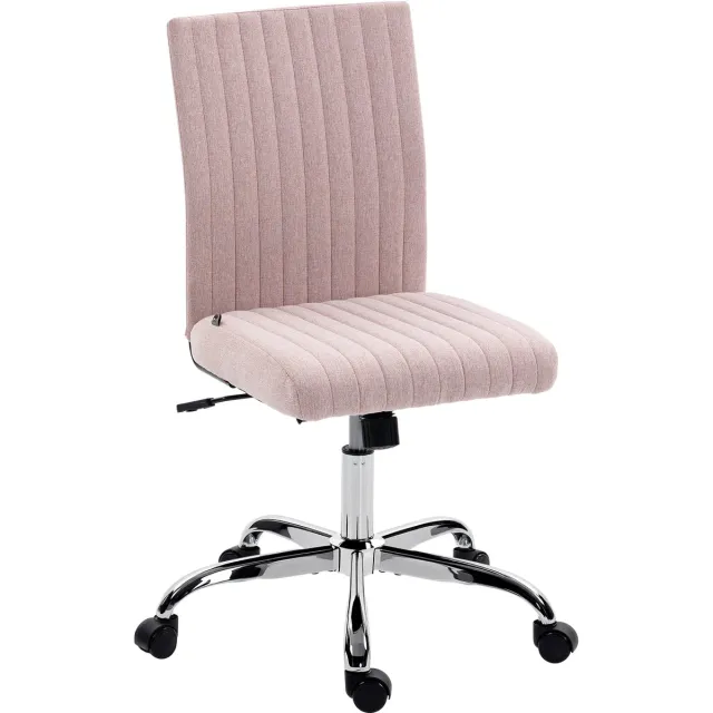 Homcom bureaustoel - stof met linnenlook (100% polyester) - 56x43x99cm - roze