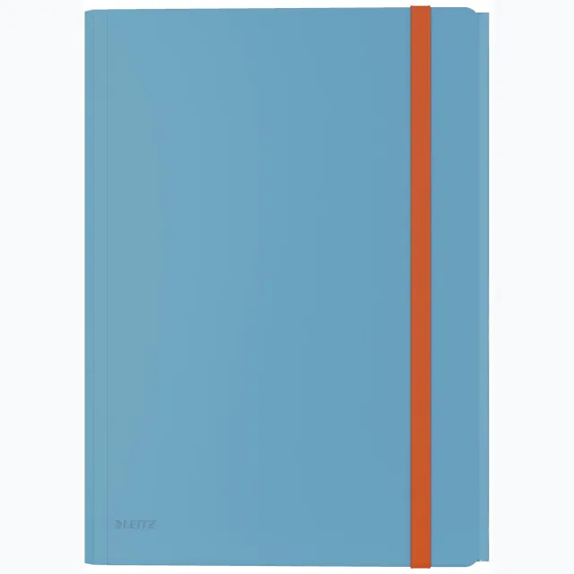 Leitz Cosy elastomap met 3 kleppen, met opbergvak met drukknoppsluiting, uit PP, ft A4, blauw